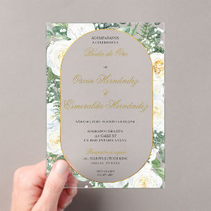 Elegante Goldene Hochzeit editierbar Acryleinladungen