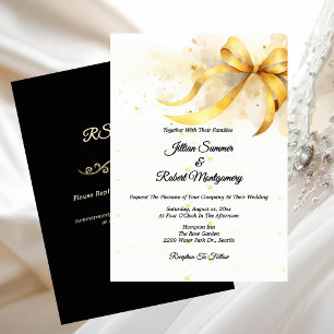 Elegante Goldene Hochzeit Einladung