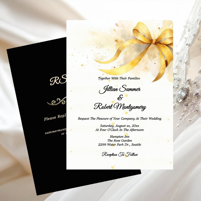 Elegante Goldene Hochzeit Einladung (Elegant Gold Wedding Invitation)