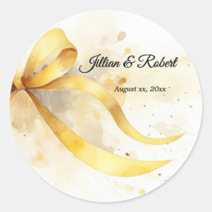 Elegante Goldene Hochzeit Runder Aufkleber