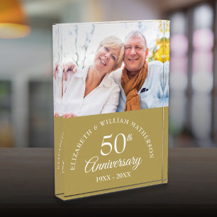 Elegante goldene Hochzeit zum 50. Jubiläum Fotoblock