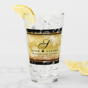 Elegante goldene Hochzeit zum 50. Jubiläum Glas