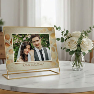 Elegante Goldene Hochzeits-Dankeschön-Postkarte Postkarte