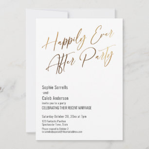 Elegante Goldene Hochzeits-Einladung zur Märchenpa Einladung
