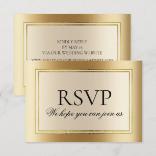 Elegante Goldene Hochzeits-Website RSVP Einladung