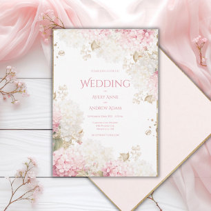 Elegante Goldene Hochzeitseinladung mit rosa Horte Einladung