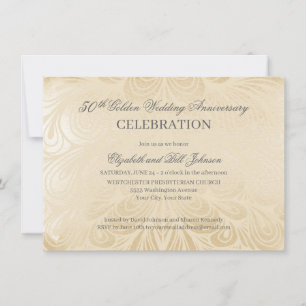 Elegante goldene Hochzeitseinladung zum 50. Jubilä Einladung