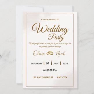 Elegante goldene Hochzeitseinladungskarte im Schre Einladung