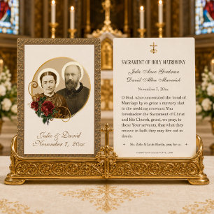 Elegante Goldene Hochzeitskarte St. Zelie & Louis