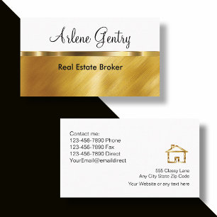 Elegante goldene Immobilien-Geschäftskarten Visitenkarte