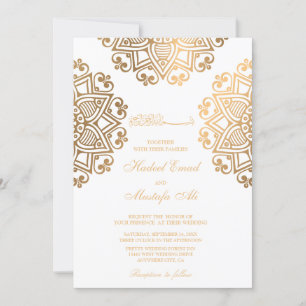 Elegante goldene islamische Einladung zur Hochzeit