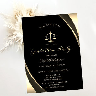 Elegante Goldene Justizwaage Grenze Schwarze Gradu Einladung