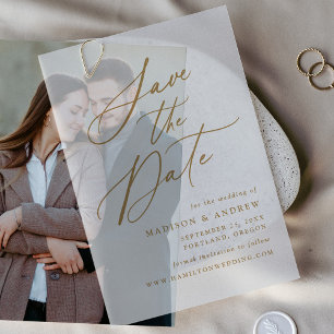 Elegante Goldene Kalligrafie Hochzeit - Termin vor