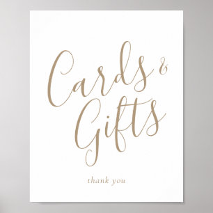 Elegante Goldene Kalligrafie-Karten und Geschenke- Poster