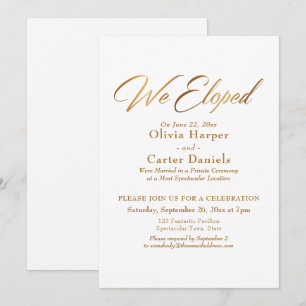 Elegante Goldene Kalligrafie Wir haben uns heimlic Einladung