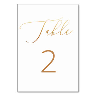 Elegante goldene klassische Hochzeit. Einfache Sch Tischnummer