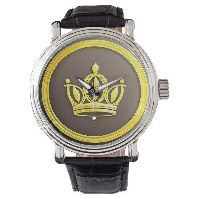 Elegante Goldene Krone Armbanduhr (Vorderseite)