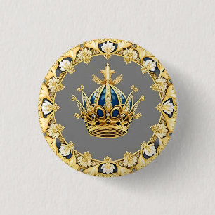 Elegante goldene Krone Button