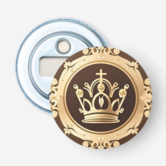 Elegante Goldene Krone Flaschenöffner (Vorderseite)