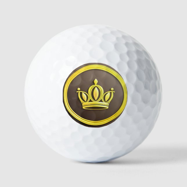Elegante Goldene Krone Golfball (Vorderseite)