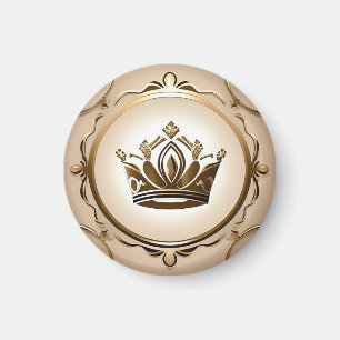 Elegante Goldene Krone Magnet