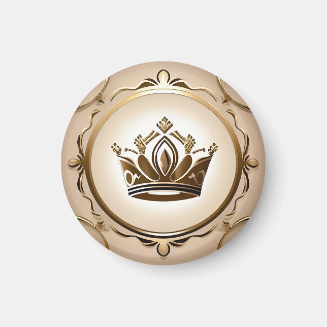 Elegante Goldene Krone Magnet (Vorne)