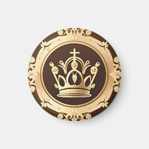 Elegante Goldene Krone Magnet