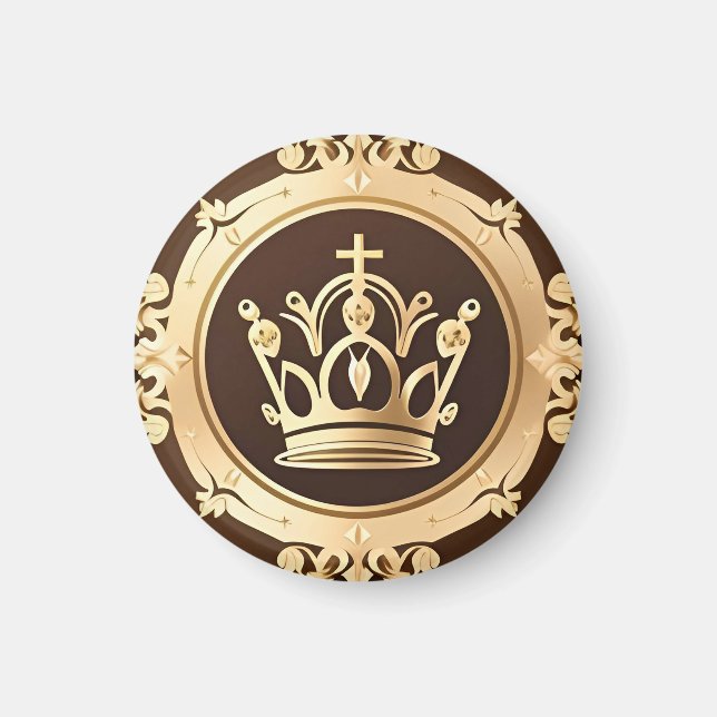 Elegante Goldene Krone Magnet (Vorne)