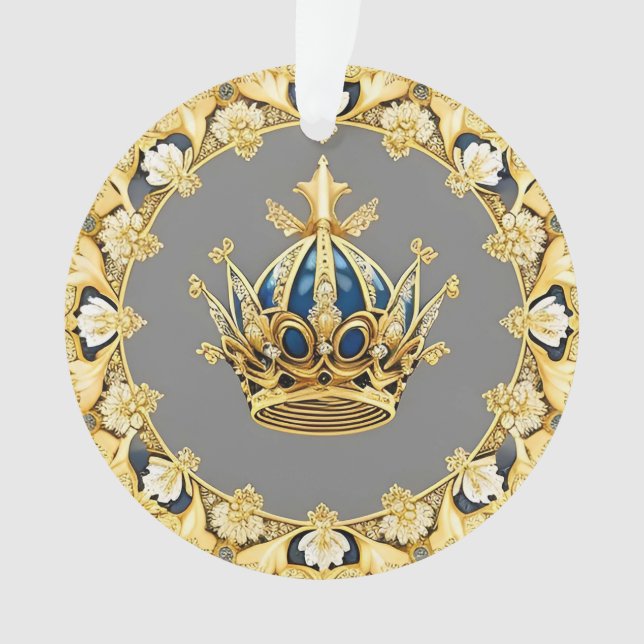 Elegante Goldene Krone Ornament (Vorderseite)