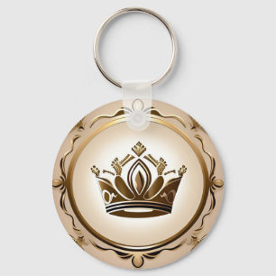 Elegante goldene Krone Schlüsselanhänger