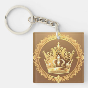 Elegante goldene Krone Schlüsselanhänger