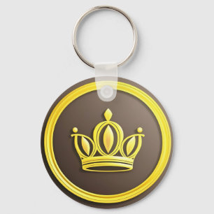 Elegante Goldene Krone Schlüsselanhänger