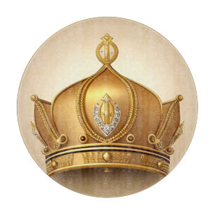 Elegante goldene Krone Schneidebrett