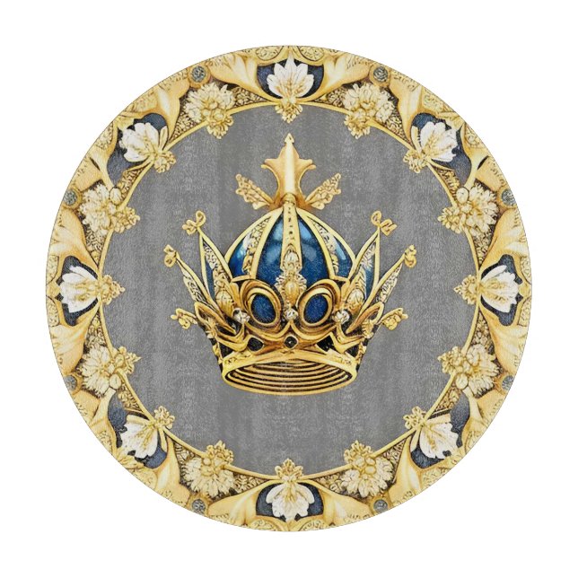 Elegante Goldene Krone Schneidebrett (Vorderseite)