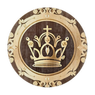 Elegante goldene Krone Schneidebrett