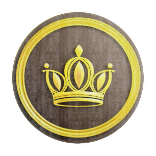 Elegante goldene Krone Schneidebrett