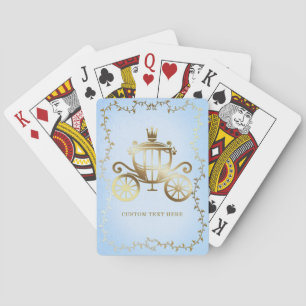 Elegante Goldene Kutsche Blaue Geschichte Buch Kön Spielkarten
