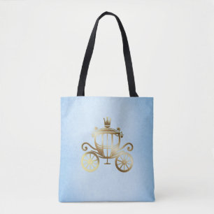 Elegante Goldene Kutsche Blaue Geschichtebuch Prin