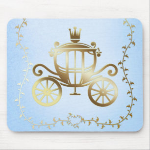 Elegante Goldene Kutsche Blaue Geschichtebuch Prin Mousepad