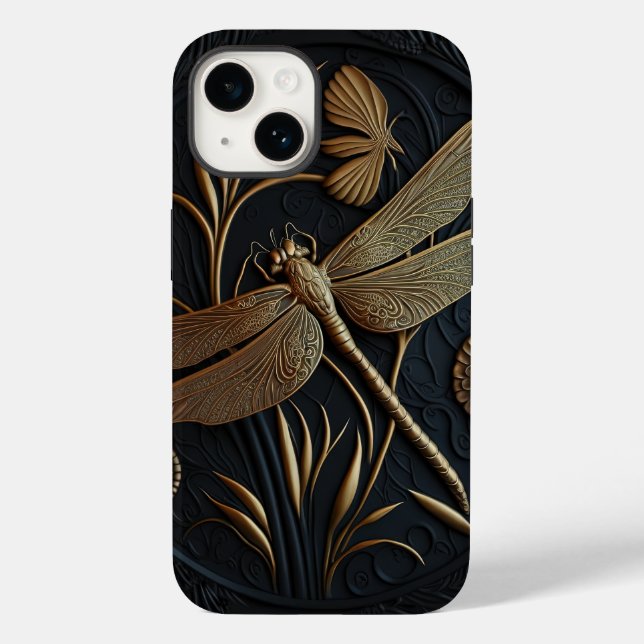 Elegante Goldene Libelle Case-Mate iPhone Hülle (Rückseite)