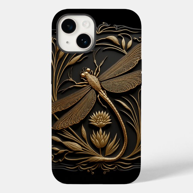 Elegante Goldene Libelle Case-Mate iPhone Hülle (Rückseite)