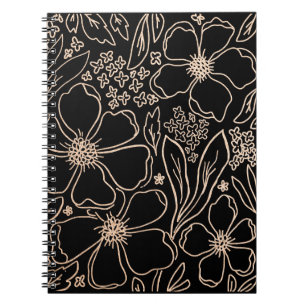 Elegante goldene Linie Blume iPad Luftbucht Notizblock