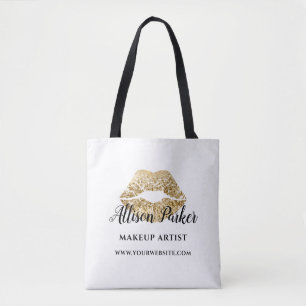 Elegante Goldene Lippen Eleganter Visagist
