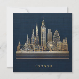 Elegante goldene London-Stadt-Skyline-Illustration Feiertagskarte