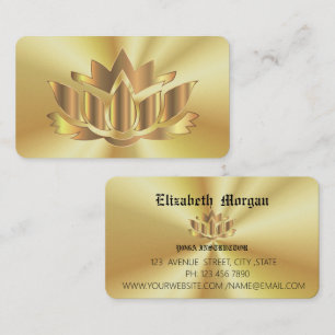 Elegante goldene Lotosblumen-Yoga-Visitenkarte Visitenkarte