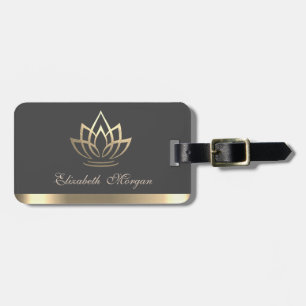 Elegante Goldene Lotus, Yoga Gepäckanhänger