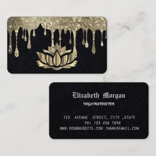 Elegante goldene Lotusblumen-Yoga  Visitenkarte