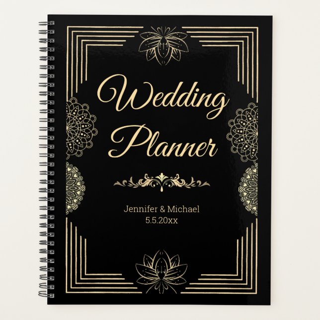 elegante, goldene Luxus-Hochzeit Planer (Vorderseite)