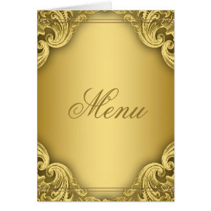 Elegante goldene Menükarten
