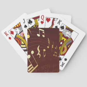 Elegante goldene Musiknoten Spielkarten